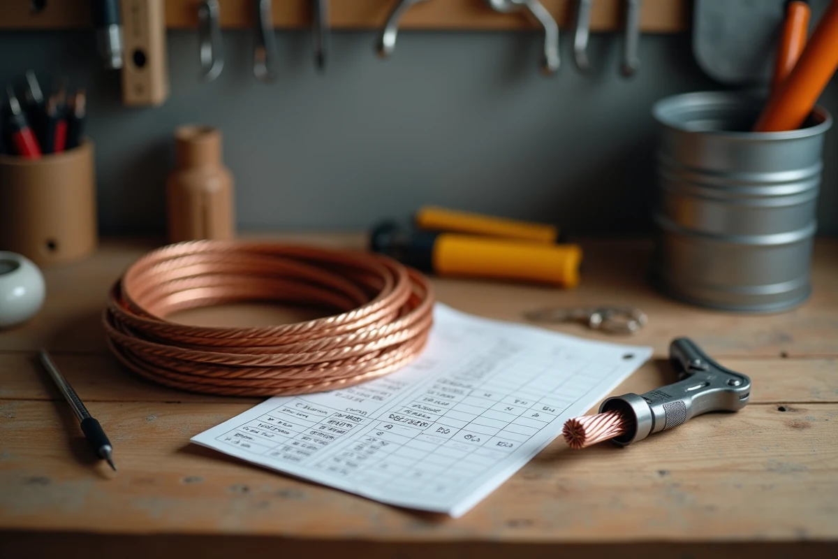 Câble électrique en cuivre avec guide de dimensionnement et outils de câblage pour radiateur