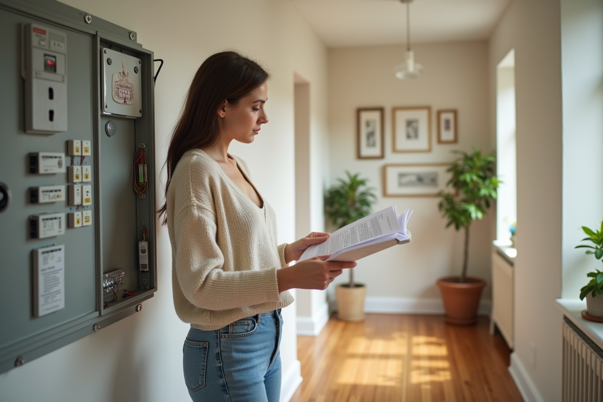 Jeune femme consulte un guide près d